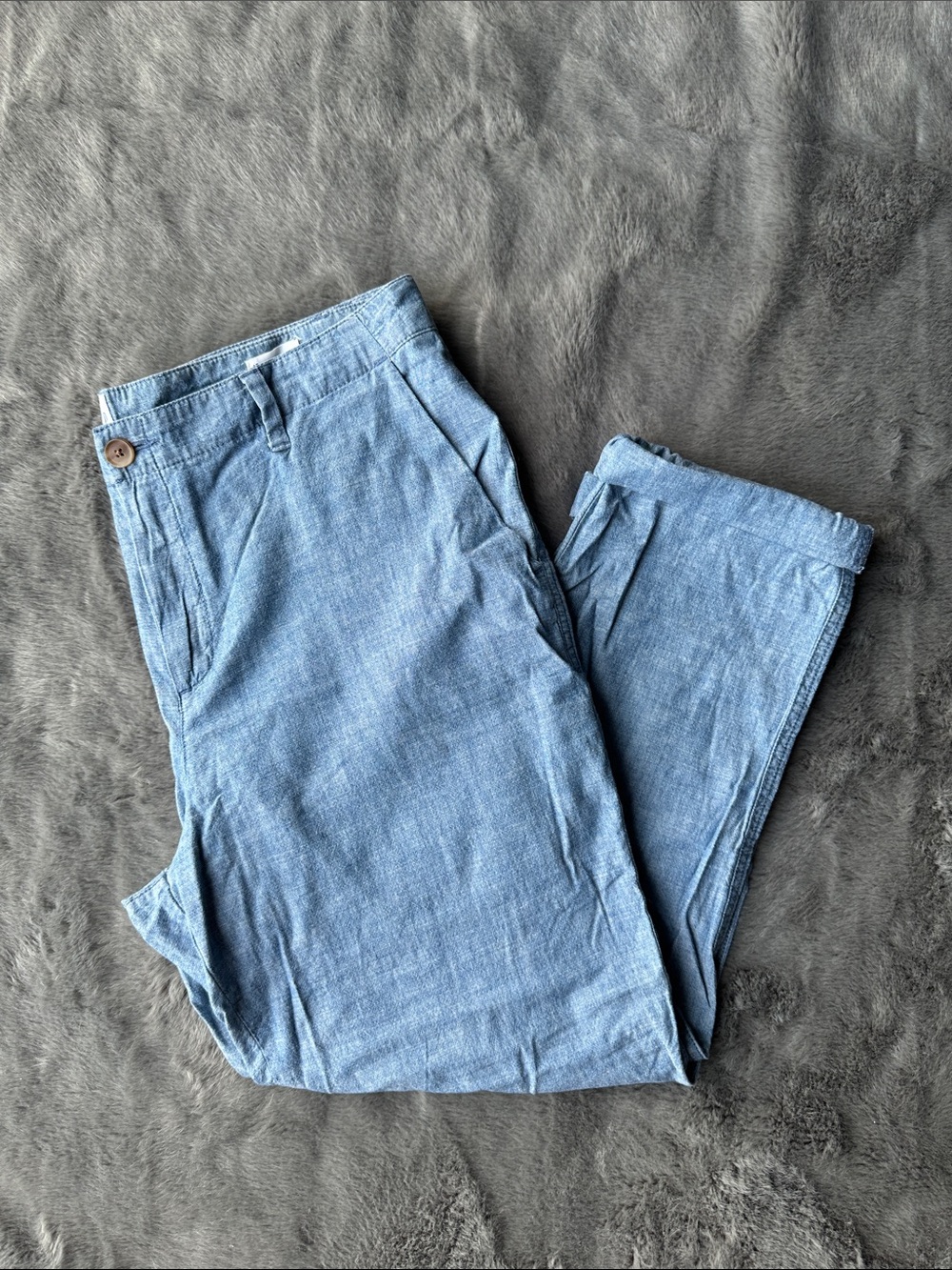 GAP Light Blue Men's Linen-Blend Casual Chinos